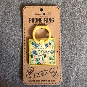 Natural life phone ring with adhesive back